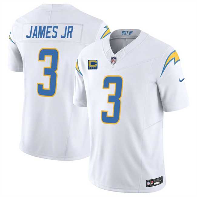 Men%27s Los Angeles Chargers #3 Derwin James JR White 2025 F.U.S.E With 4-Star C Patch Vapor Limited Stitched Jersey Dzhi->los angeles chargers->NFL Jersey