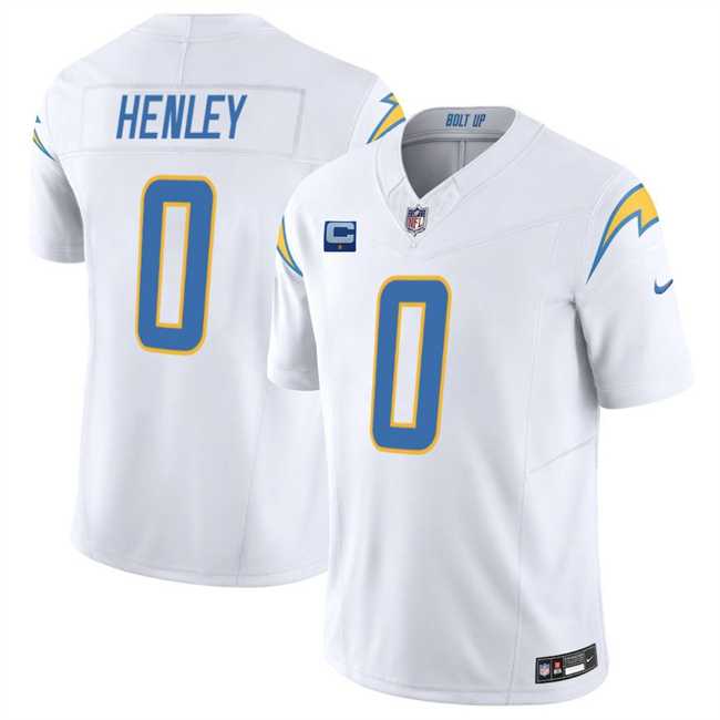 Men%27s Los Angeles Chargers #0 Daiyan Henley White 2025 F.U.S.E With 1-Star C Patch Vapor Limited Stitched Jersey Dzhi->los angeles chargers->NFL Jersey