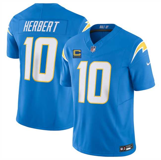 Men%27s Los Angeles Chargers #10 Justin Herbert Blue 2025 F.U.S.E With 4-Star C Patch Vapor Limited Stitched Jersey Dzhi->los angeles chargers->NFL Jersey