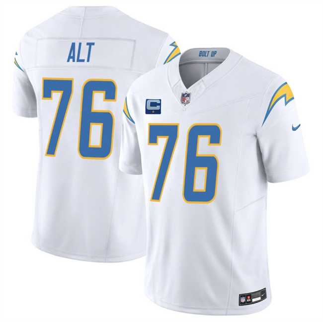Men%27s Los Angeles Chargers #76 Joe Alt White 2025 F.U.S.E With 1-Star C Patch Vapor Limited Stitched Jersey Dzhi->los angeles chargers->NFL Jersey