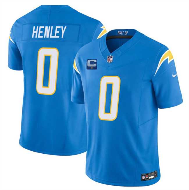 Men%27s Los Angeles Chargers #0 Daiyan Henley Blue 2025 F.U.S.E With 1-Star C Patch Vapor Limited Stitched Jersey Dzhi->las vegas raiders->NFL Jersey
