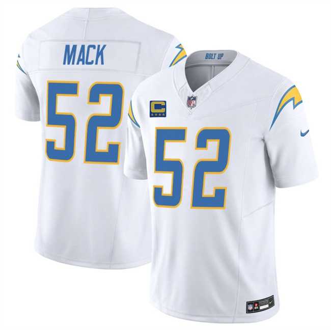 Men%27s Los Angeles Chargers #52 Khalil Mack White 2025 F.U.S.E With 4-Star C Patch Vapor Limited Stitched Jersey Dzhi->los angeles chargers->NFL Jersey