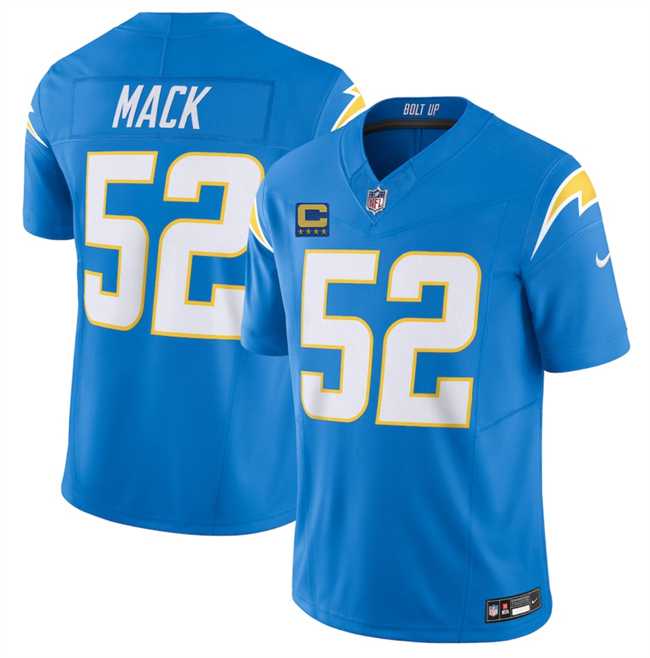 Men%27s Los Angeles Chargers #52 Khalil Mack Blue 2025 F.U.S.E With 4-Star C Patch Vapor Limited Stitched Jersey Dzhi->los angeles chargers->NFL Jersey