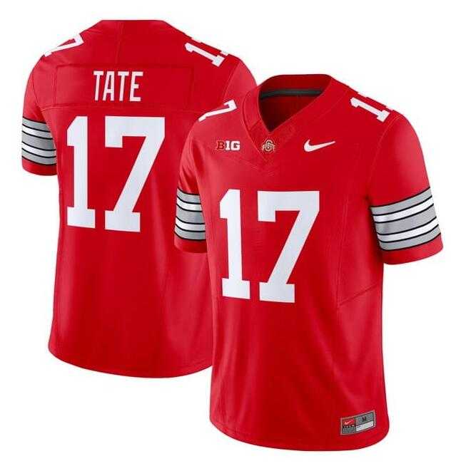 Men%27s Ohio State Buckeyes #17 Carnell Tate Red F.U.S.E. 2025-2026 Stitched Jersey Dzhi->miami hurricanes->NCAA Jersey
