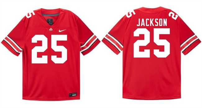 Men%27s Ohio State Buckeyes #25 Bo Jackson Red Stitched Football Jersey->miami hurricanes->NCAA Jersey