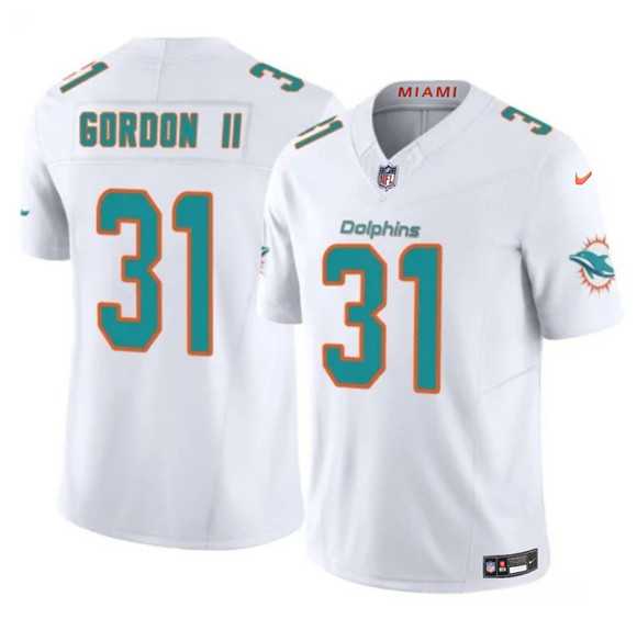 Men%27s Miami Dolphins #31 Ollie Gordon II White 2025 F.U.S.E. Vapor Limited Stitched Jersey Dzhi->miami dolphins->NFL Jersey