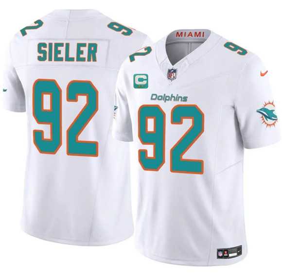 Men%27s Miami Dolphins #92 Zach Sieler White 2025 F.U.S.E. With 2-Star C Patch Vapor Limited Stitched Jersey Dzhi->miami dolphins->NFL Jersey