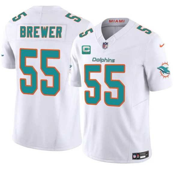 Men%27s Miami Dolphins #55 Aaron Brewer White 2025 F.U.S.E. With 1-Star C Patch Vapor Limited Stitched Jersey Dzhi->miami dolphins->NFL Jersey