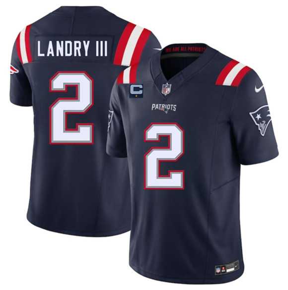 Men%27s New England Patriots #2 Harold Landry III Navy 2025 F.U.S.E. With 1-Star C Patch Vapor Limited Stitched Jersey Dzhi->miami dolphins->NFL Jersey