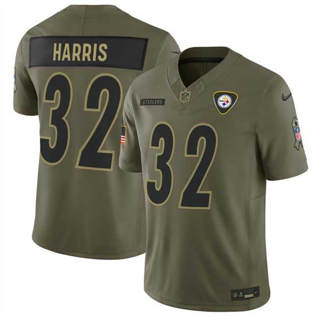 Mens Pittsburgh Steelers #32 Franco Harris Olive 2025 F.U.S.E. Salute to Service Limited Stitched Jersey Dyin->pittsburgh steelers->NFL Jersey