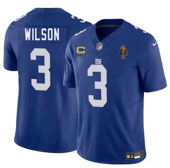 Men%27s New York Giants #3 Russell Wilson Blue 2025 F.U.S.E. With 4-star C Patch And Walter Payton Patch Vapor Untouchable Limited Stitched Jersey Dzhi->new orleans saints->NFL Jersey