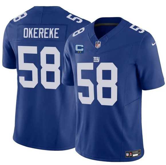 Men%27s New York Giants #58 Bobby Okereke Blue 2025 F.U.S.E. With 2-Star C Patch Vapor Untouchable Limited Stitched Jersey Dzhi->new york giants->NFL Jersey