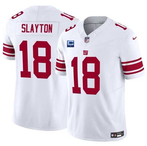 Men%27s New York Giants #18 Darius Slayton White 2025 F.U.S.E. With 1-Star C Patch Vapor Untouchable Limited Stitched Jersey Dzhi->new york giants->NFL Jersey