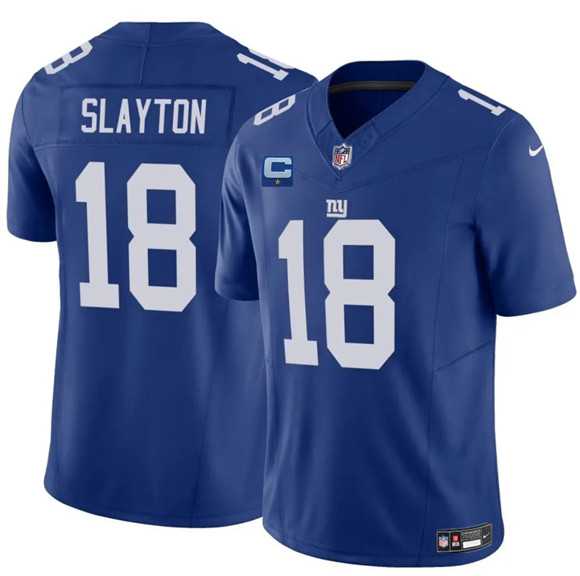 Men%27s New York Giants #18 Darius Slayton Blue 2025 F.U.S.E. With 1-Star C Patch Vapor Untouchable Limited Stitched Jersey Dzhi->new york giants->NFL Jersey