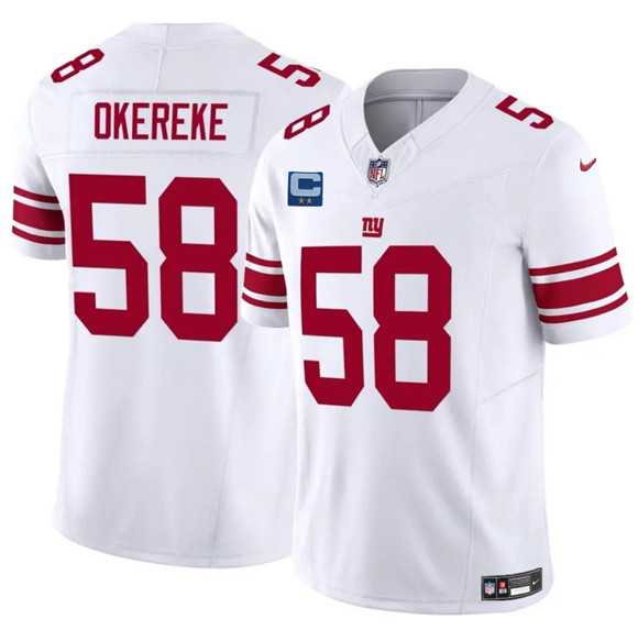 Men%27s New York Giants #58 Bobby Okereke White 2025 F.U.S.E. With 2-Star C Patch Vapor Untouchable Limited Stitched Jersey Dzhi->new york giants->NFL Jersey