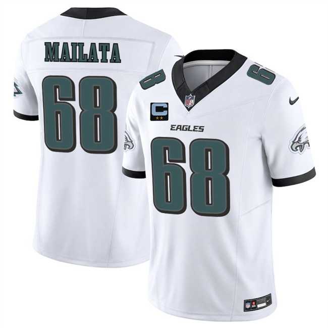 Men%27s Philadelphia Eagles #68 Jordan Mailata White 2025 F.U.S.E. With 2-Star C Patch Vapor Untouchable Limited Stitched Jersey Dzhi->philadelphia eagles->NFL Jersey