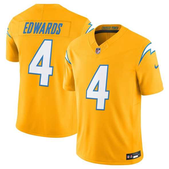 Men & Women & Youth Los Angeles Chargers #4 Taylor Heinicke Gold 2025 F.U.S.E. Alternate Vapor Limited Stitched Jersey->los angeles chargers->NFL Jersey