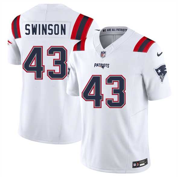 Men & Women & Youth New England Patriots #43 Bradyn Swinson White 2025 F.U.S.E. Vapor Limited Stitched Jersey->miami dolphins->NFL Jersey