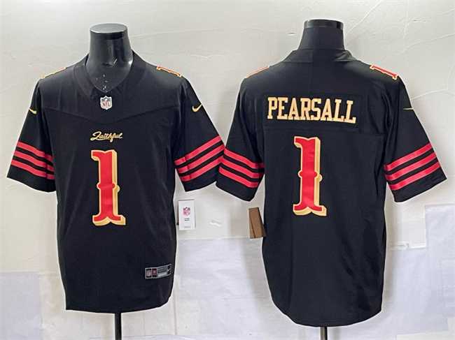 Men%27s San Francisco 49ers #1 Ricky Pearsall Black 2025 F.U.S.E. %27Rivalries%27 Vapor Limited Stitched Jersey Dzhi->pittsburgh steelers->NFL Jersey