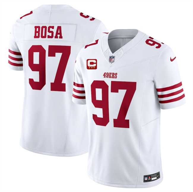 Men%27s San Francisco 49ers #97 Nick Bosa White 2025 F.U.S.E. With 3-Star C Patch Vapor Untouchable Limited Stitched Jersey Dzhi->san francisco 49ers->NFL Jersey