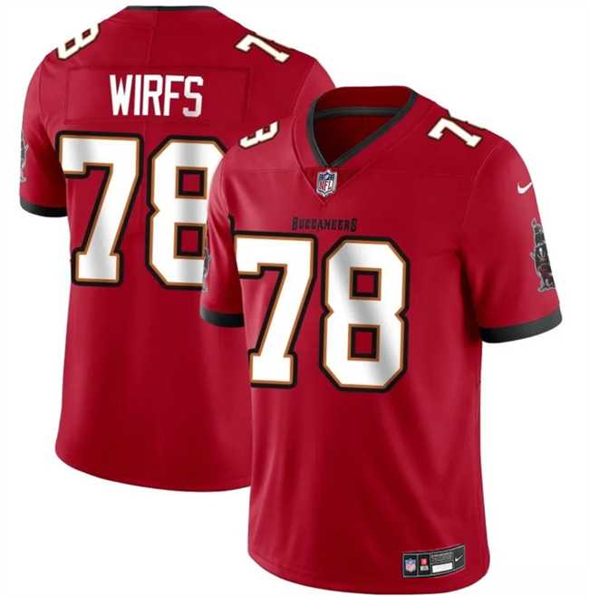 Men%27s Tampa Bay Buccaneers #78 Tristan Wirfs Red 2025 Vapor Limited Stitched Jersey Dzhi->tampa bay buccaneers->NFL Jersey