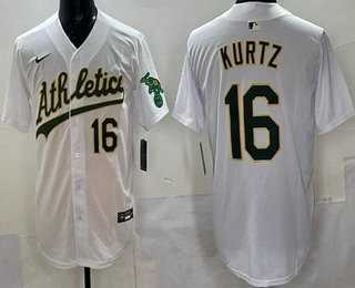 Mens Oakland Athletics #16 Nick Kurtz White Limited Jersey->oakland athletics->MLB Jersey