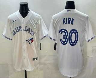 Men%27s Toronto Blue Jays #30 Alejandro Kirk White Cool Base Jersey->toronto blue jays->MLB Jersey