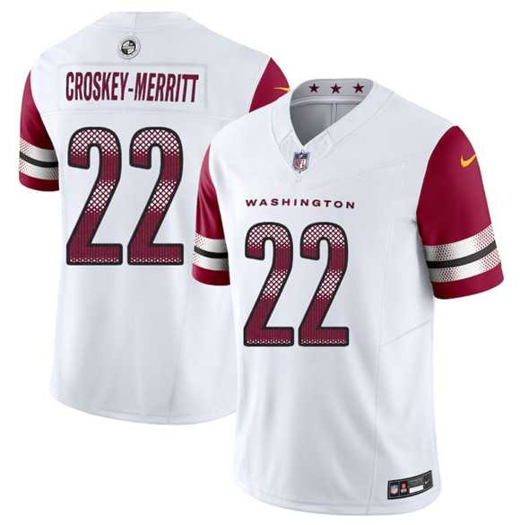 Men%27s Washington Commanders #22 Jacory Croskey-Merritt White 2025 F.U.S.E. Vapor Limited Stitched Jersey Dzhi->washington commanders->NFL Jersey