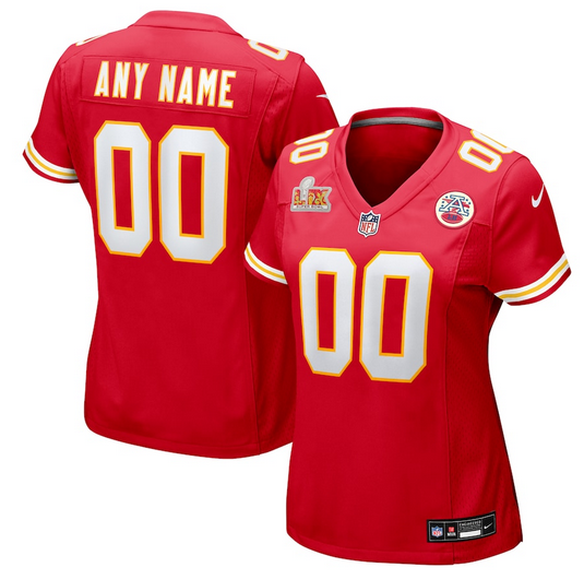 Women's Nike Red Kansas City Chiefs Super Bowl LIX Custom Game Jersey->women nfl jersey->Women Jersey